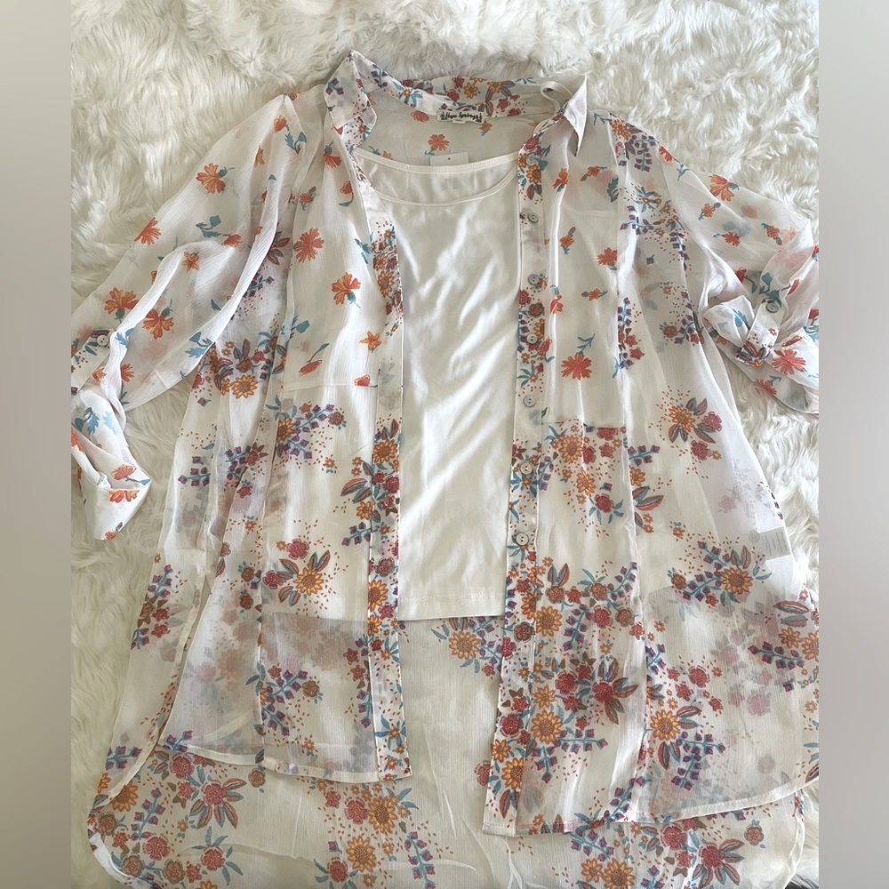 Hope Springs Tank and Over-shirt Set